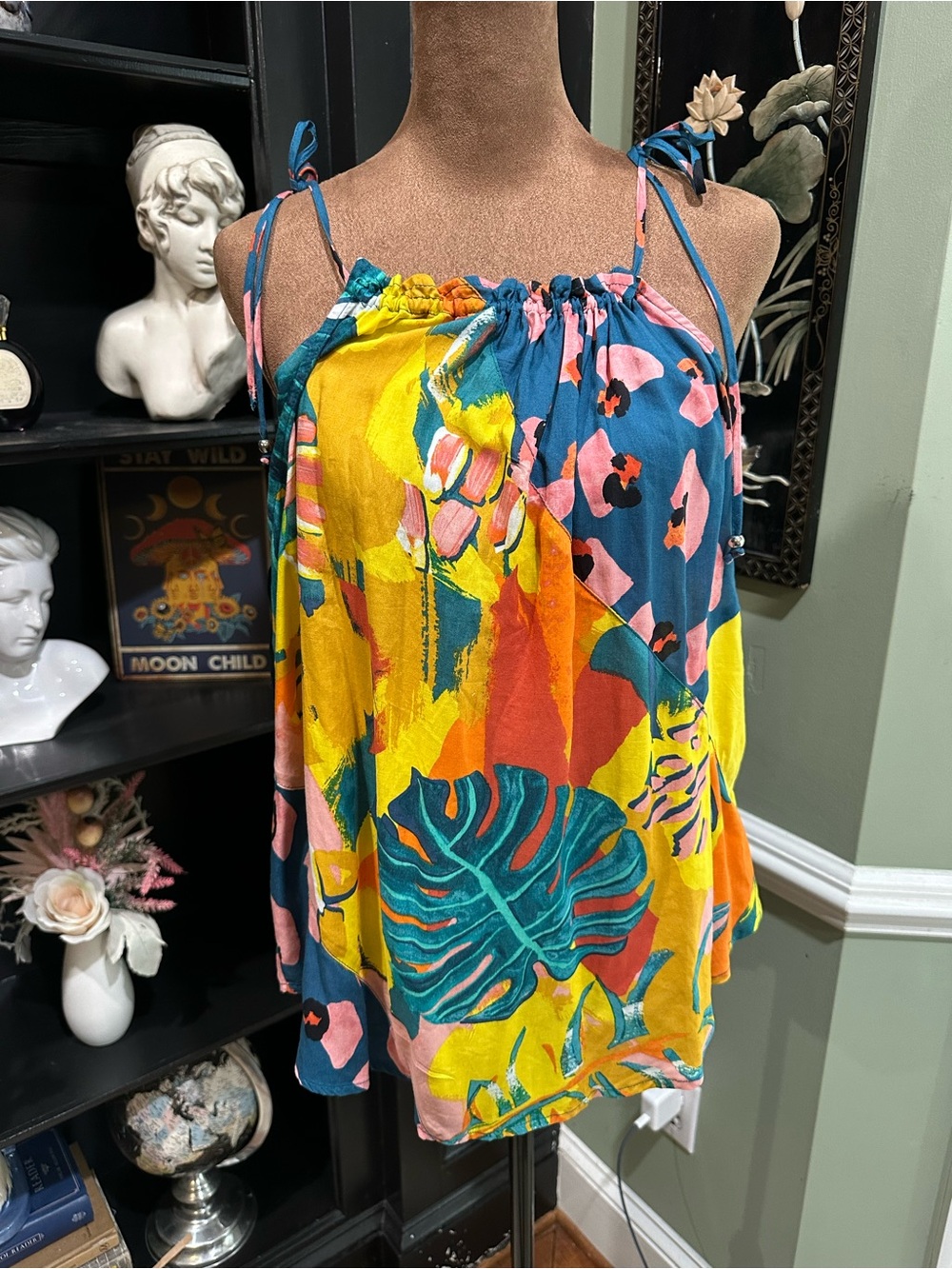 Monsoon Tropical Boho Floral Tank Top – Size Medium (NWT)